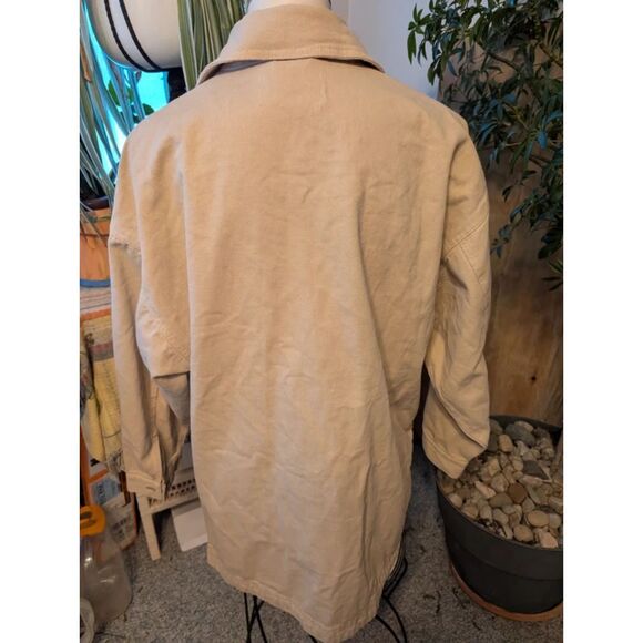 We The Free Oversized Tan Cotton Denim drop shoulder jacket sz XS Fits size 14 - Picture 6 of 6